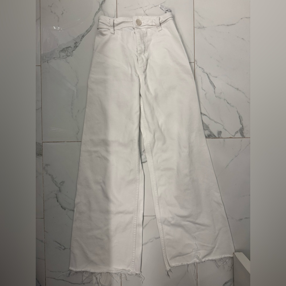 Zara Women's Flare White Jeans